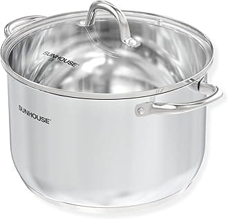 Stainless Steel Stock Pot - 11 Quart Heavy-Duty Induction Cooking Pot with Visible Lid for Pasta, Soup, Spaghetti - Nonstick Thick-Bottom Deep Stockpot for Canning, Boiling, and Simmering