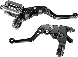 Universal Motorcycle Brake Lever 7/8" 22mm Hydraulic Brake ＆ Clutch Master Cylinder Reservoir Lever Left ＆ Right Modification Brake Clutch Lever for Harley Honda Kawasaki Suzuki Yamaha(Black)