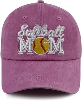 Softball Mom Hats for Women, Adjustable Embroidered Mama Baseball Cap