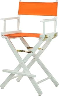 24" Director's Chair White Frame-Tangerine Canvas