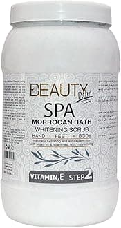 Beauty Palm Moroccan Bath Whitening Scrub 2Kg l Foot, Body and All Skin Types l Rejuvenating Effect l Remove Dead Skin
