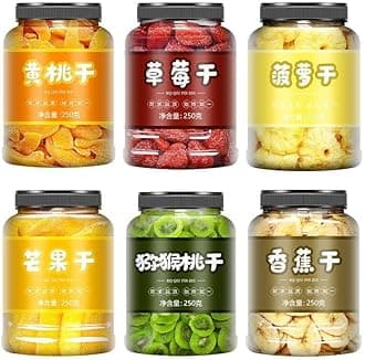 6 Types of Instant Dried Fruits Potato Chips, Mixed Fruits,mango Strawberry Banana Pineapple Kiwifruit, Fruit Snacks,Vegan, Snack Foods, Chinese Snack, Holiday Snacks (Pineapple jerky,1 Can)