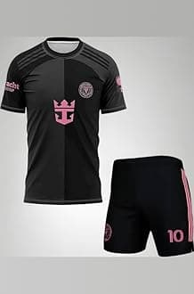 RJM Messi 10 Football Jersey Tshirt 2024 with Printed Shorts for (Men,Kids & Boys)(4-5Years,Multicolor-007)