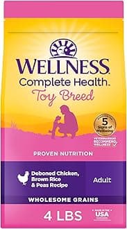 Wellness Complete Health Natural Dry Toy Breed Dog Food, Chicken & Rice, 4-Pound Bag