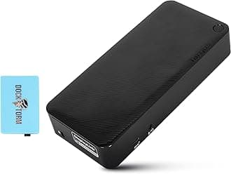 USB-C Universal Docking Station Bundle with Docztorm Hub (1 SuperSpeed USB Type-C; 3 USB Type-A; 1 Audio Jack; 2 DisplayPort; 2 HDMI; 1 RJ-45; 1 SuperSpeed USB Type-A for Charging) Made by Targus