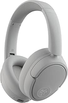 JBuds LUX ANC Active Noise Cancelling Headphones - Wireless Over Ear Headphones with Microphone, 70+ H Playtime Foldable Bluetooth Earphones with Multipoint & Customisable Sound, White