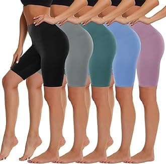 HIGHDAYS 5 Pack Biker Shorts Women - 5"/8" High Waist Spandex Workout Yoga Running Athletic