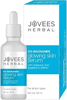 Jovees Herbal 12% Niacinamide Glowing Skin Serum With Hyaluronic Acid, Squalane & Saffron| Reduces Dullness, Hydrates & Repairs Skin| For Day and Night Use| For All Skin Type 30 ml