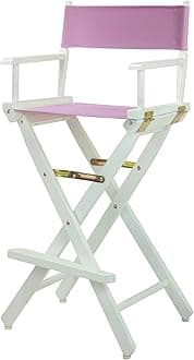 230-01/021-22 Director Chair, 30" - Bar Height, WhiteFrame/Pink Canvas