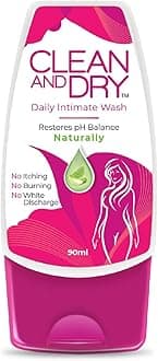 CLEAN & DRY| Daily intimate wash| Hygiene Wash for Women, Vaginal Wash, Smooths Skin | Anti-Bacterial and prevents infections | Restores pH Balanace| No itching, Burning, white Discharge| 90ml