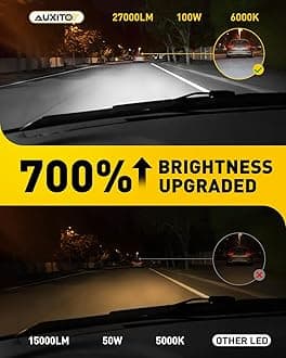 AUXITO H13 9008 Fog Bulb, 6500K White,30000LM Brightness, Canbus Ready, Wireless Plug and Play, Pack of 2