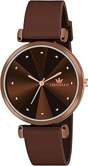 - Silicone Strap Analog Wrist Watch for Women (Black/Blue/Green/Brown) | CR-Ck137