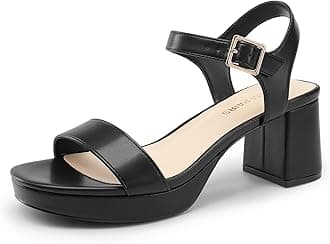 Women's Platform Heels Block Chunky Open Toe Ankle Strap Heel Fashion Wedding Party Dress Sandals Shoes