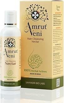 Amrutveni Hair Cleansing Nectar Shampoo – Biotechnologically Engineered with 100% Herbal Actives, Daily Use Formula Without Harsh Surfactants, Protects & Promotes Healthy & Beautiful Hair 100ML
