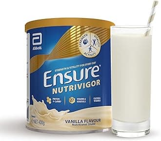Ensure NutriVigor Nutritional Shake – Vanilla Flavour – 400g – Food Supplement with Protein, HMB & 27 Vitamins & Minerals – Supports Strength, Energy & Immunity – With Vitamin D, C & B