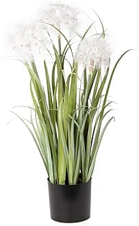 Hollyone 70CM Artificial Plant White Dandelion Grass, Plastic Plants Grass Tall Fake Plant, Large Decorative Faux Plants for Indoor Outdoor Home, Living Room, Kitchen, Office Decoration