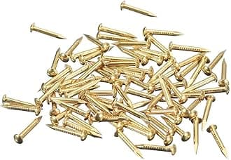 Tiny Wooden Nails for DIY Craft Projects, Antique Drawer Repairing, Mini Boxes Decorative Accessories[Set of 200pcs] (13mm/0.5inch, Gold)