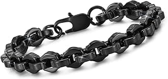 Link Chain Bracelets for Men - Cool Mens Bracelets Diamond-Cut Paperclip Solid Chain Bracelet Chunky Stainless Steel Jewelry Trendy Gifts