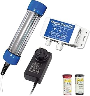 MegaChlor-CD Saltwater Chlorine Generator with Auto Chlorine Monitoring, Automatically Activates as Needed, for Swim Spas and above Ground Pools Up to 17,000 Gallons