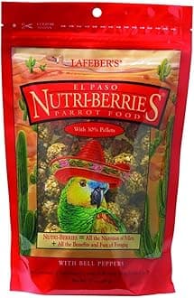 LAFEBER'S El Paso Nutri-Berries Pet Bird Food, Made with Non-GMO and Human-Grade Ingredients, for Parrots, 10 oz