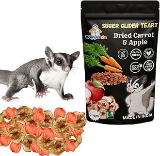 WiggleBoo Sugar Glider Treats || Crunchy & Delicious || Nutritious || Healthy & Tasty || All-Natural Snacks Packed with Flavor and Nutrients for Optimal Health and Wellness (Dried Carrot & Apple)