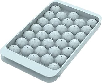 WIBIMEN Ice Cube Tray with Lid - Round Ice Tray for Freezer with Lid - Ice Cube Trays for Freezer (One Tray Only)