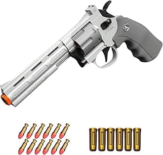 Toy Revolver Gun for Boys Pretend Play Toy Pistol with Shell Ejection Soft Darts Blaster Birthday Gift for Outdoors