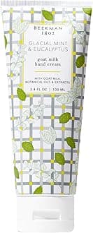 Beekman 1802 Glacial Mint & Eucalyptus Hand Cream - 3.4 oz - Scented - Nourishes, Hydrates & Repairs - With Goat Milk, Shea Butter & Glycerin - Non-Greasy - No Irritation - Good for Sensitive Skin