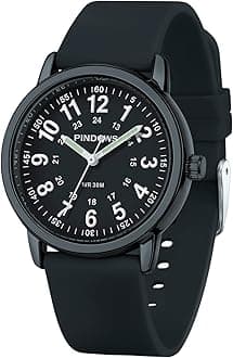 Women Analog Quartz Wrist Watch with Silicone Strap for Young Women Students Easy Read Waterproof Unisex Luminous Dial