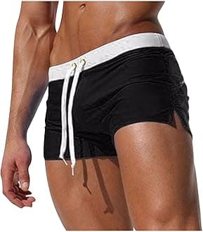 Mens Swim Trunks Swimwear Board Short Square Leg Bathing Suit Quick Dry Stretch Swim Brief Beach Sports Lightweight