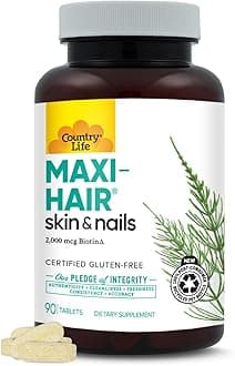 Country Life - Maxi-Hair, Strengthens Hair, Skin, and Nails - 90 Tablets.