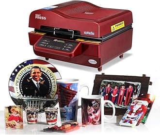 Heat Press Machine，3D Sublimation Vacuum Machine, Sublimation/Heat Press Machine,Mug/T Shirt/Cell Phone Case Printer,Cup/Digital Printing Machine (Color : Red, Size : UK)