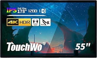 55 inch Interactive Touchscreen Monitor, Smart Board with 4K Display, Win-10 Electronic Whiteboard Touch Screen PC for Office and Classroom, Core i3 RAM 4G & ROM 128G
