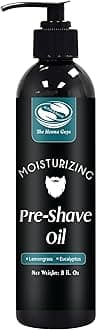 8 fl. Oz, Pre Shave Oil for Men, Excellent Shaving oil for Men with Sensitive Skin, Prepares for a burns free Shave, Works with Straight or Safety Razor (Lemongrass & Eucalyptus)