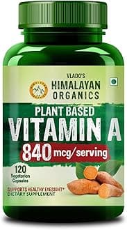 - Vlado’s Himalayan Organics Plant-Based Vitamin A 840Mg Supplement | 120 Veg Capsule For Men And Women | NAtural Anti-Oxidant | Supports Healthy Eyesight, Night Vision And Eye Protection | Fights Age-Related Eye Decline