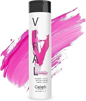 Viral Colorwash, Professional Semi-Permanent Hair Color Depositing Shampoo, Hot Pink 8.25 Fl Oz (Pack of 1)