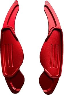 Steering Wheel Shift Paddle Shifter Compatible with Jaguar F-Pace F-Type XE XF XJ,Compatible with Land Rover Evoque (red)