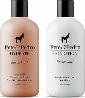 HYDRATE and CONDITION Hair Care Set | Argan Oil Moisturizing Shampoo and Hydrating Peppermint Conditioner For Men & Women | As Seen on Shark Tank, 8.5 oz. Each