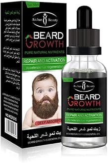 Aichun Beauty Beard Oil Mustache Hair Growth Pure Natural Nutrients Skin Cleansing Vitamins Grapefruit Seed Oil Ginger Andrea Hair Growth 30Ml