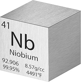 Tungsten Cube Metal Density Cubes Pure Metal High Density Element Cube for Element Collections Lab Experiment Material Hobbies Heavy Small Objects Experience (Niobium, 1 Inch)