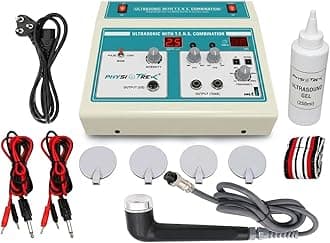 - Professional Ultrasound/Ultrasonic with TENS Machine for Physiotherapy - Combination Electrotherapy Pain Relief Device - Durable Metal Body Clinical Grade Ultrasonic & TENS Unit for Home & Clinic - Portable Recovery Equipment with 1 Year Warranty