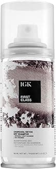 IGK FIRST CLASS Charcoal Detox Dry Shampoo Travel | Deep Cleansing For Oily Hair & Odor Absorbing | Adds Volume & Texture | For All Hair Types | 2 Oz