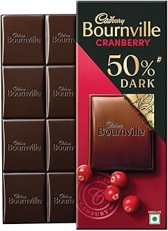 Cadbury Bournville Cranberry 50% Dark Chocolate Bar, 78 Gm