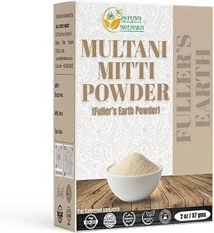 Herbs Botanica Multani Mitti Powder Earth Clay Mask 100% Pure Bentonite and Kaolin Clay for Skin Care, Indian Healing and Deep Cleansing – 2 oz Kaolin Clay Indian Deep Pure Grade Cleansing