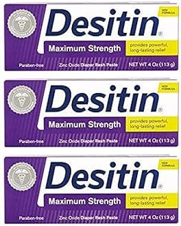 Maximum Strength Diaper Rash Paste 4 oz tube (Pack of 3)