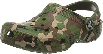 Crocs Unisex Classic Printed Camo Clog, Army Green/Multi, UK M6 | W7