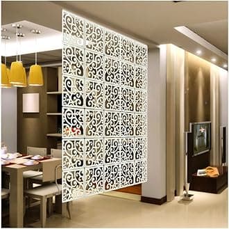 Hanging Room Divider, Square Semi-privacy Wood Plastic Partitions Panel Screen, Office Decoration Screen (Color : Black, Size : 1PCS)