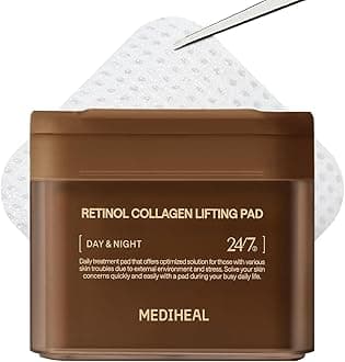 MEDIHEAL Toner Pads - Retinol Collagen Lifting Pad (100 counts) for Skin Rejuvenation & Firming - Lifting Pads for Enhancing Skin Texture - Vegan Stretchable Lifting Fabric, Korean Skin Care