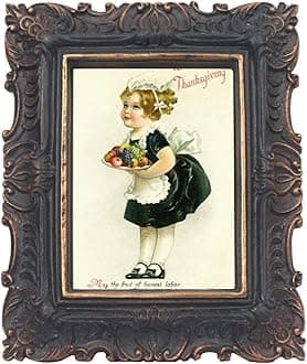 PARAFAYER Vintage Mini Picture Frame 2.5x3.5 Inch, Antique Ornate Photo Frame With Floral Relief, High Definition Glass Front, Retro Home Decor Art Gallery (Swept Black 2.5x3.5)