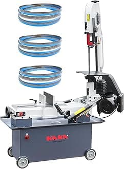 KAKA INDUSTRIAL Metal Band Saw,7x12 Inch(178x305mm) Rectangular Cutting Capacity,1.5HP Dual Voltage 115V/230V,Includes 3 Blades,Metal Horizontal Band Saw Hydraulic Feed, Steel Aluminum Alloy Bars​
